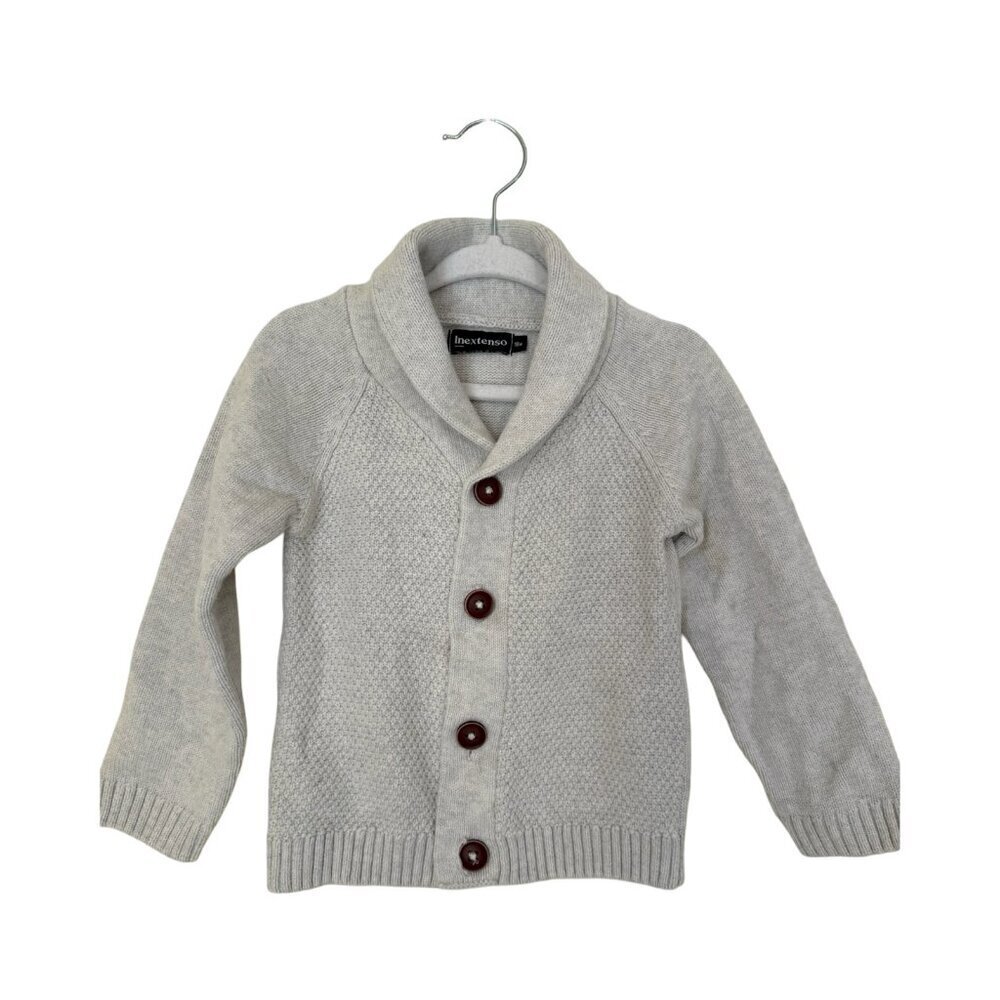 Inextenso Gray Shaw Collar Knit Cardigan Toddler Boy - Size 18M